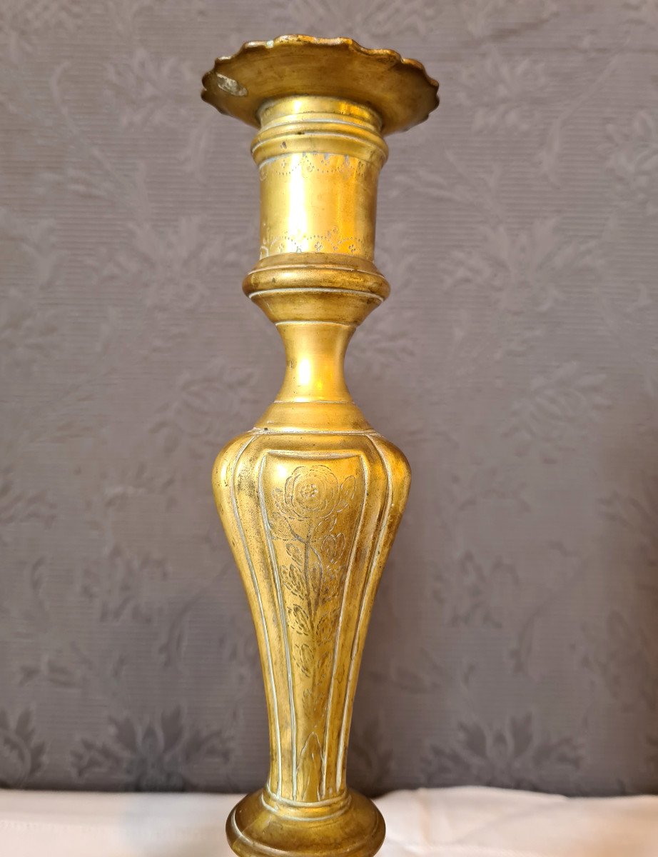 Pair Of Chiseled Candlesticks-photo-3