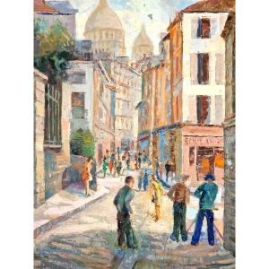 Tableau Montmartre Par J . Arnaldi