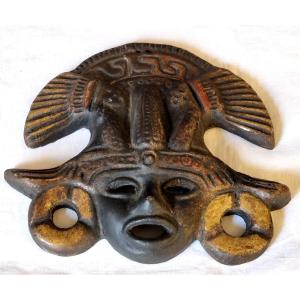 Masque Aztèque En Terre Cuite