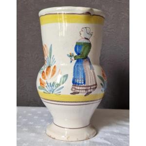 Nineteenth Quimper Earthenware Frame Pitcher