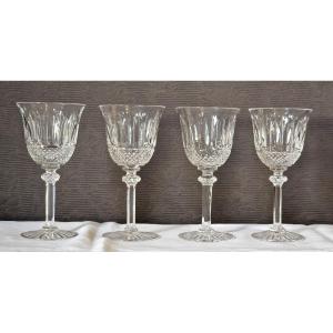 4 Verres à Vin En Cristal Saint Louis  Modèle Tommy