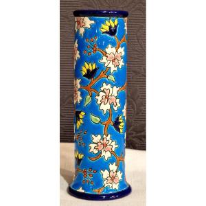 Longwy Earthenware Roller Vase