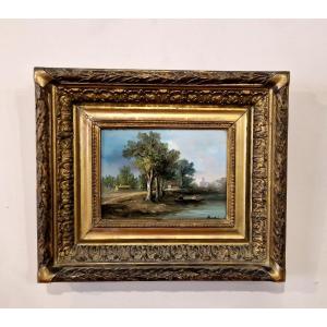 19th Century Barbizon Painting Signed Martin