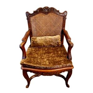 Fauteuil En Chêne De Style Louis XV