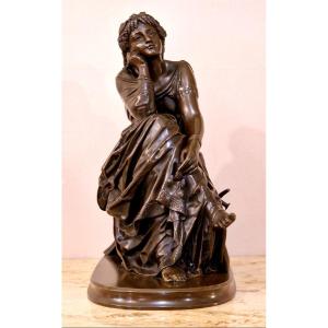 Bronze Euterpe  Par Pierre Alexander Schoenewerk (1820 - 1885)