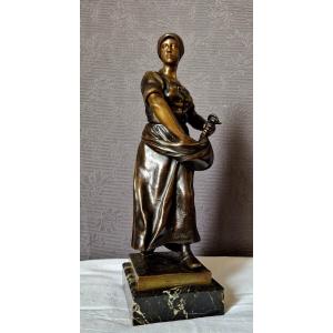 Bronze “the Sower” Signed Antonin Larroux (1859-1937)