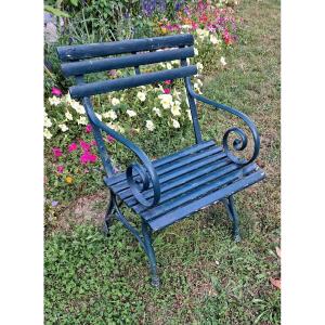 19th Century Slatted Garden Armchair