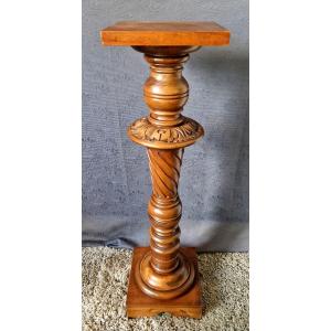 Colonne Sellette En Noyer