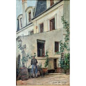 Le laveur de bouteilles par Jules Robichon (1839-1910)