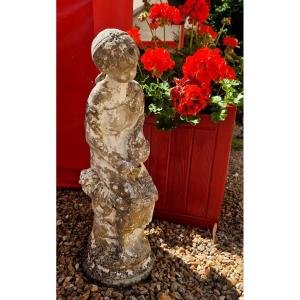 20th Century Reconstituted Stone Garden Statuette