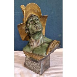 Gladiator In Spelter By Richard Aurili (1834-1914) 