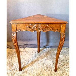 Table angle Liégeoise en chêne XIXème