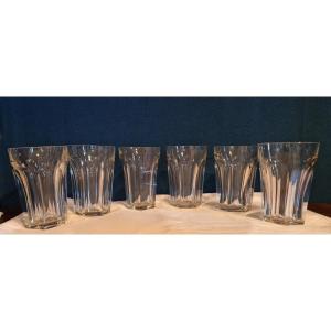 6 choppes à bière en cristal Baccarat