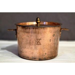 Small Copper Vegetable Dish With Initial K