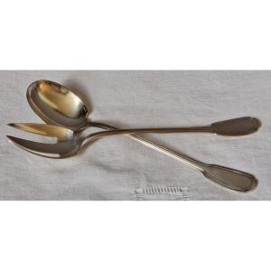 Pair Of Salad Servers - Silver-plated Metal - Christofle