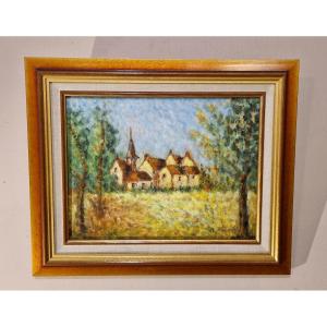 Colette FROMENTIN (XXe) – Petit paysage Normand 