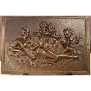 Allégorie de la Musique – Bronze en Bas-relief – Époque 1900