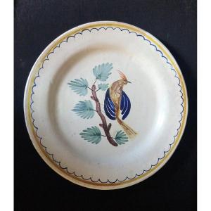 19th-century Nevers Earthenware Plate—bird Motifs
