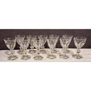 11 Baccarat Harcourt Crystal Glasses