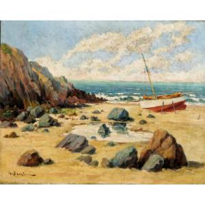 Alfred Justin Blondeau (1850-) Mediterranean Beach