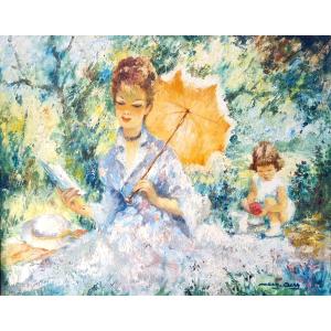 Marguerite AERS (1918-1995) – Élégante à l'ombrelle