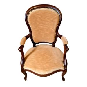 Fauteuil Napoléon III en acajou