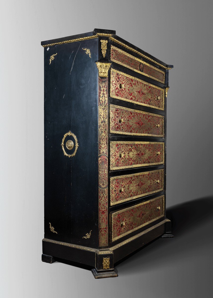 Boulle Secretary From The Second Half Of The 19th Century-photo-3