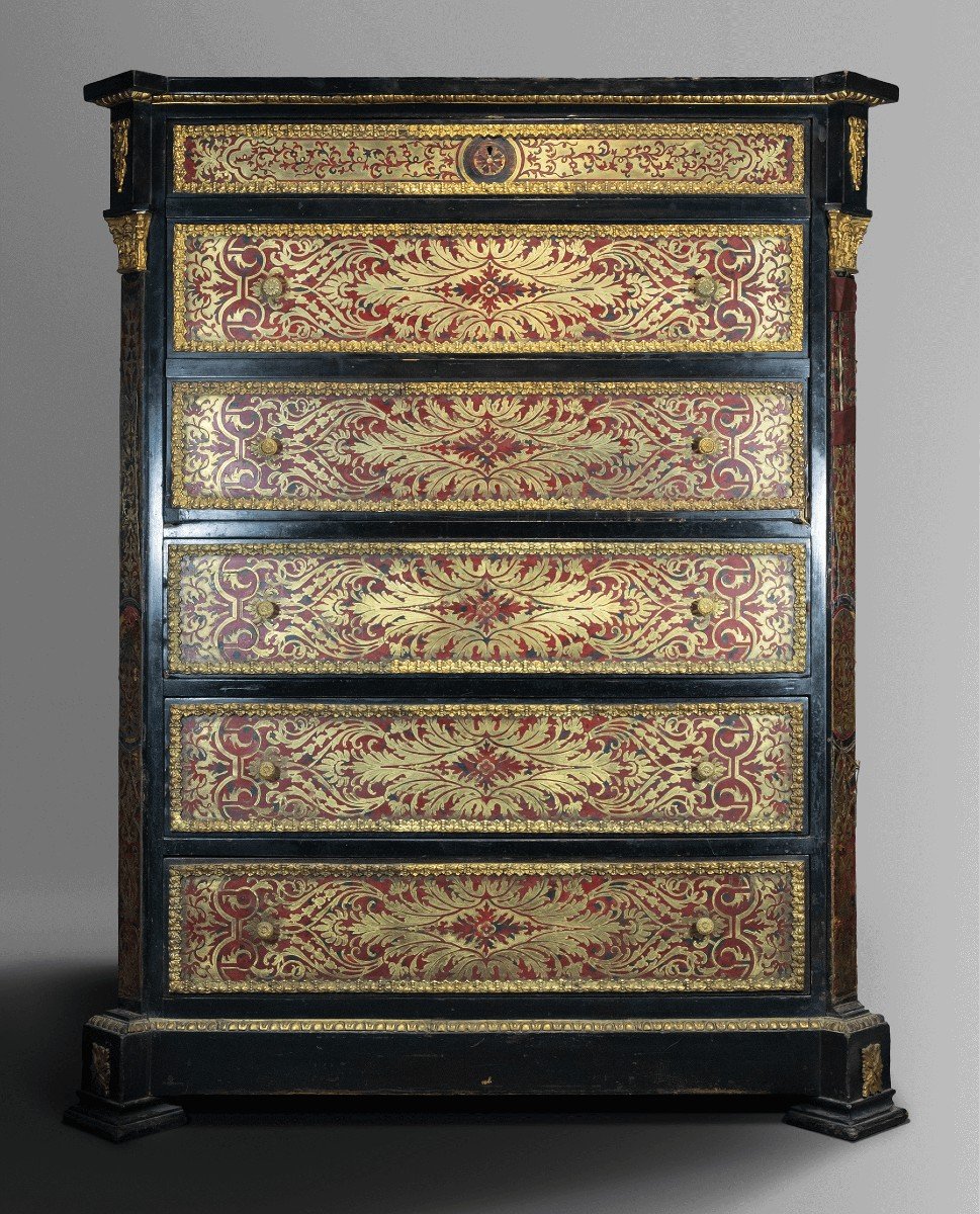Boulle Secretary From The Second Half Of The 19th Century-photo-3