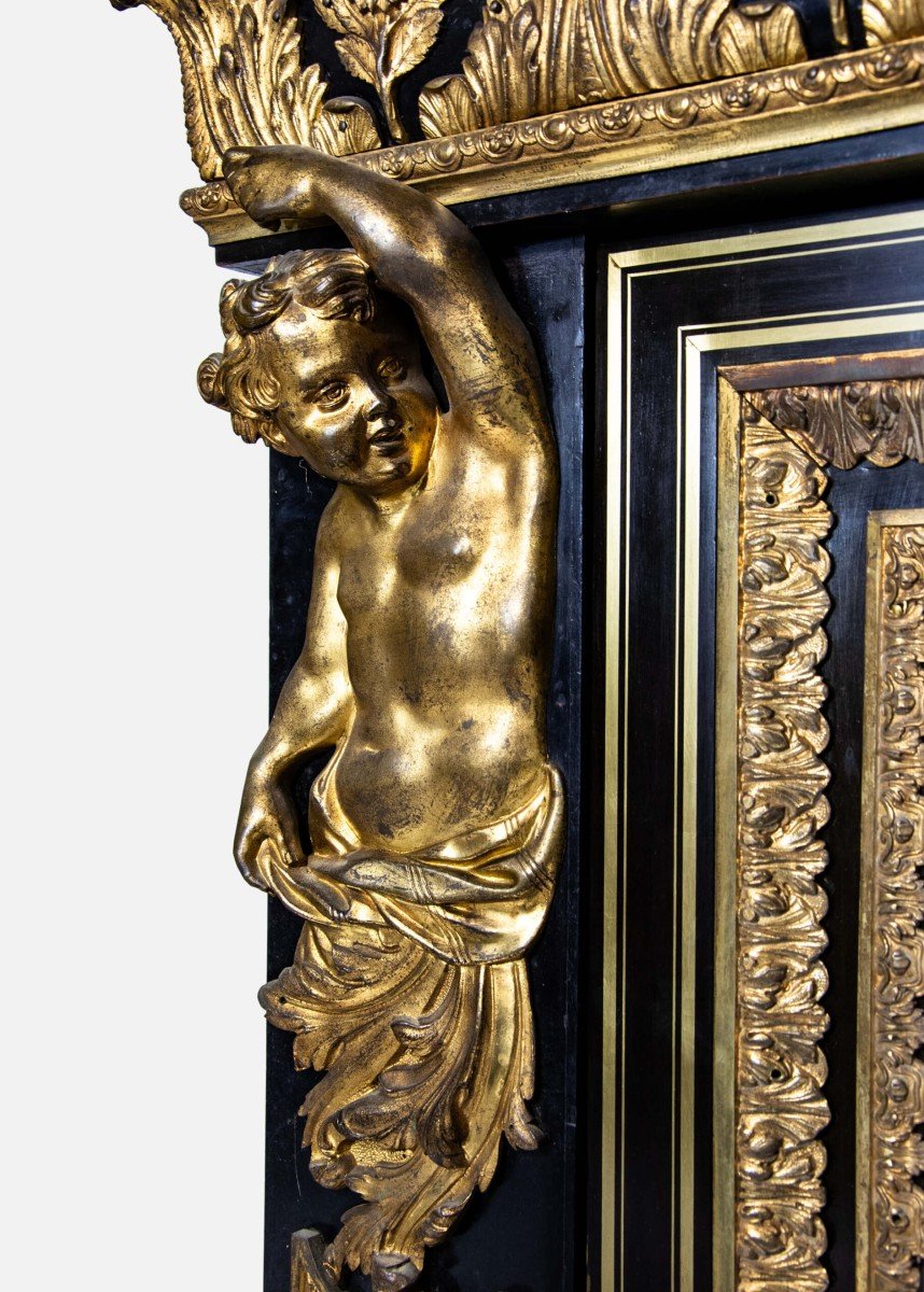 Massive Boulle Cabinet Monbro, Mid-19th Century .-photo-2