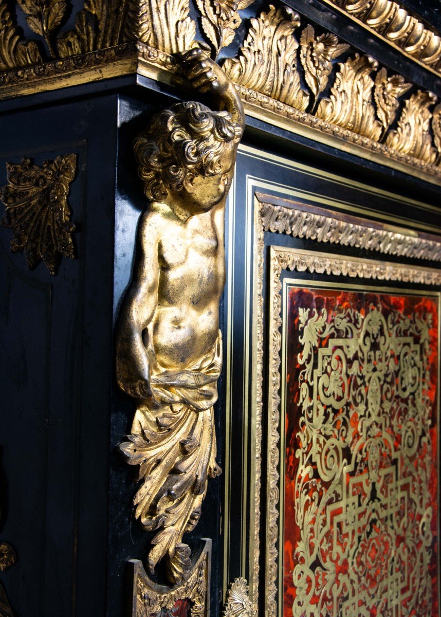Massive Boulle Cabinet Monbro, Mid-19th Century .-photo-3