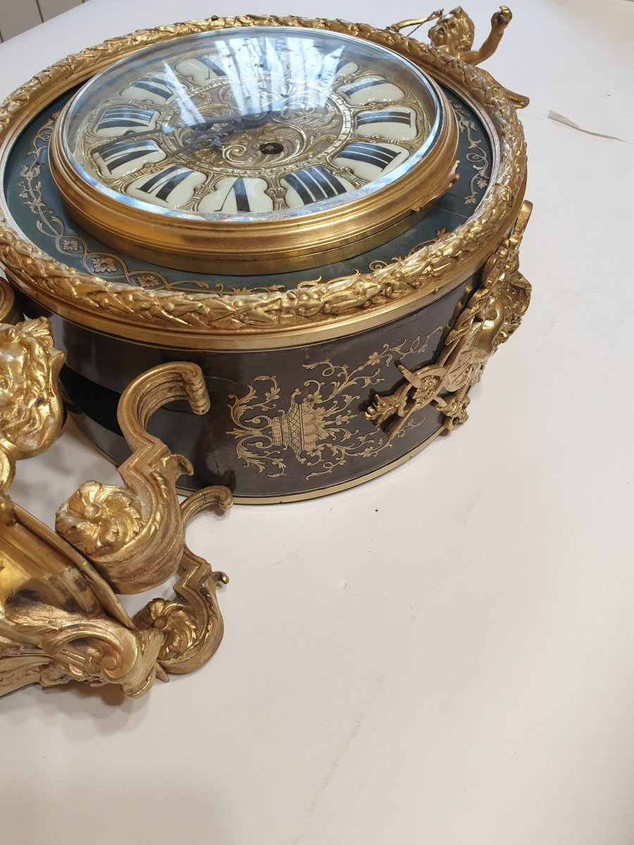 Horloge Murale Boulle (pendule Boulle)style Régence , XIX ème Siècle. -photo-3