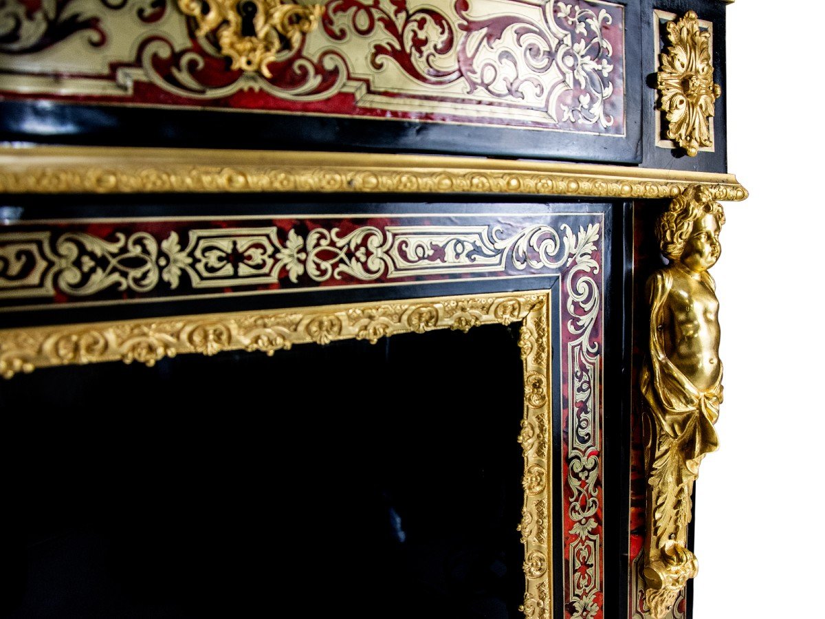 Showcase In Boulle Marquetry, XIXth Century.-photo-4
