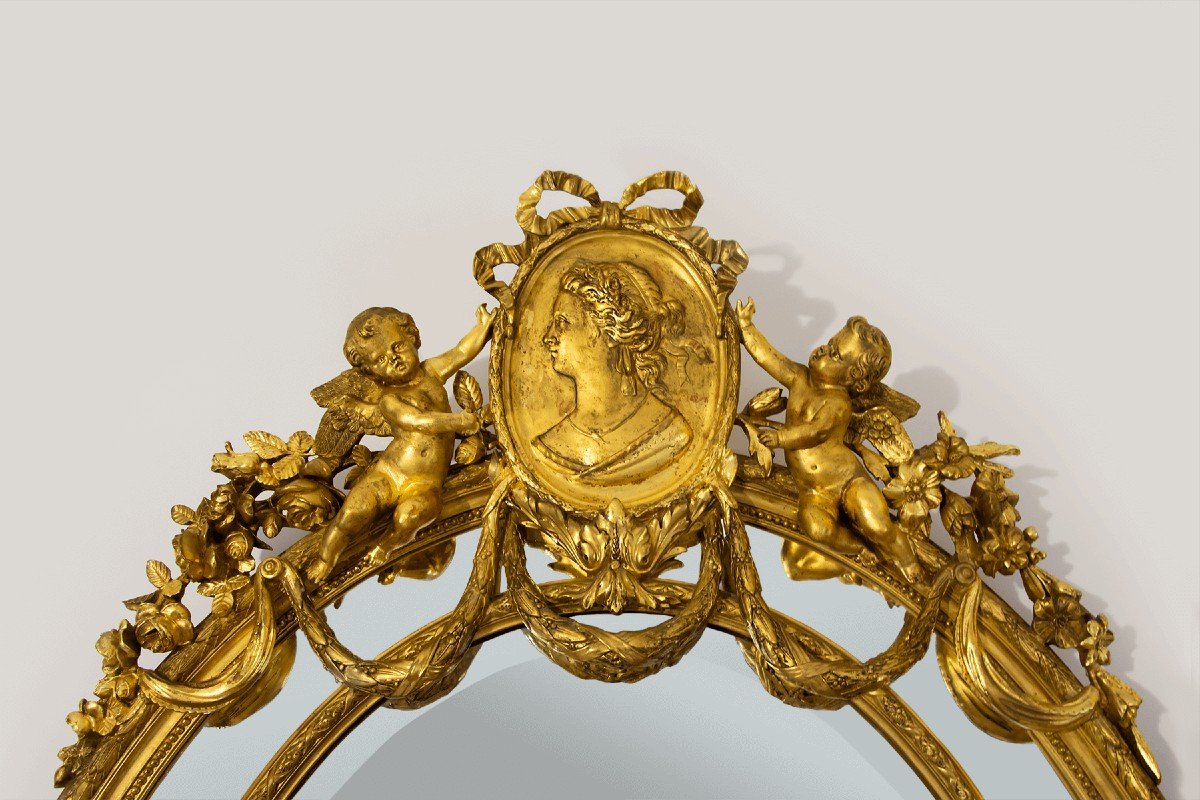 Large Golden Mirror Louis XV Style.-photo-2
