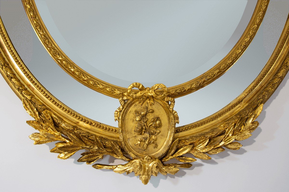 Large Golden Mirror Louis XV Style.-photo-3