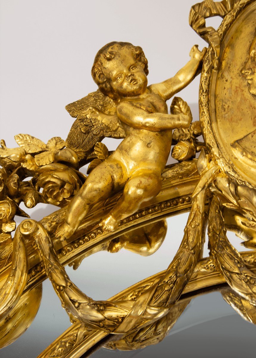 Large Golden Mirror Louis XV Style.-photo-1