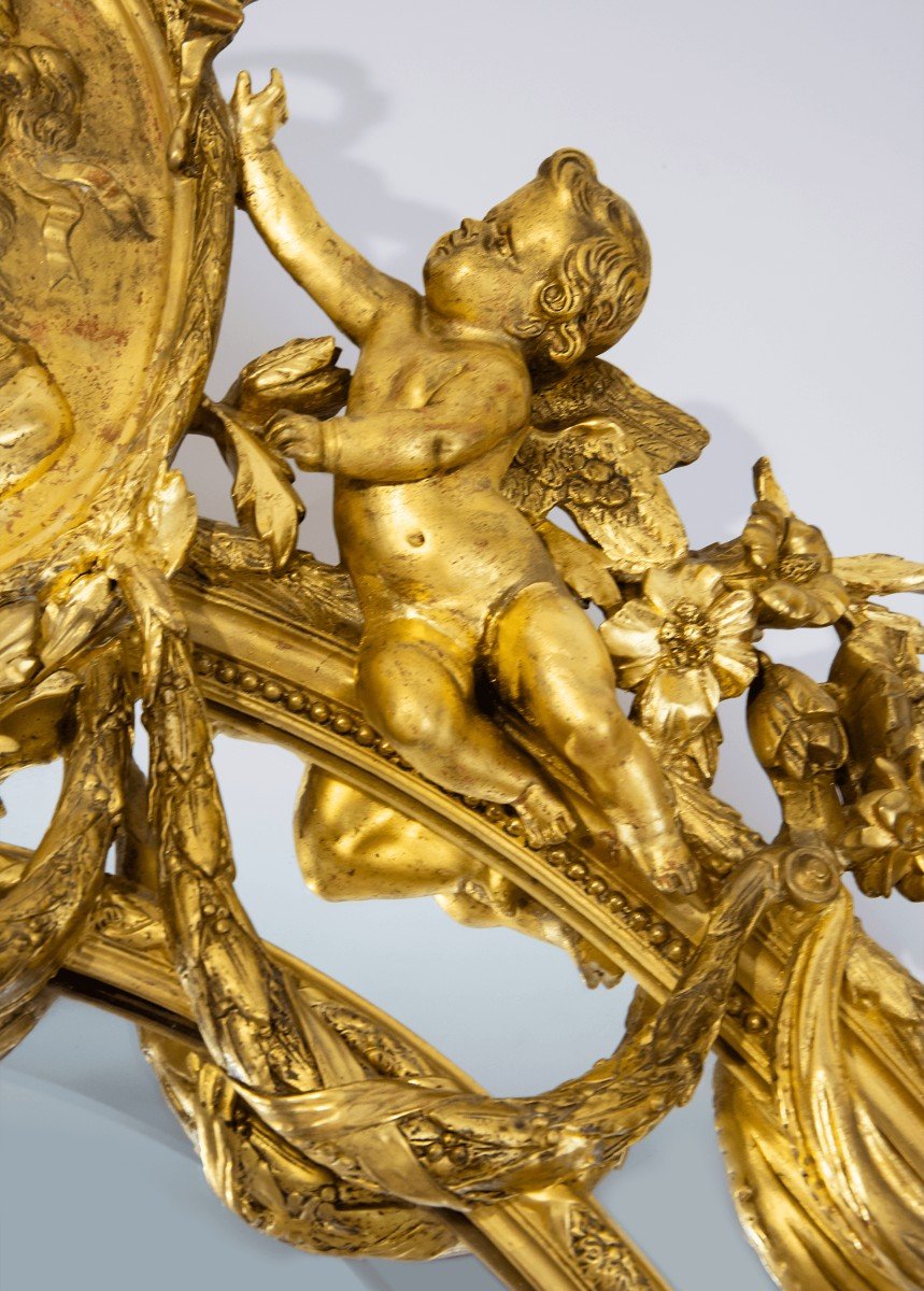 Large Golden Mirror Louis XV Style.-photo-2