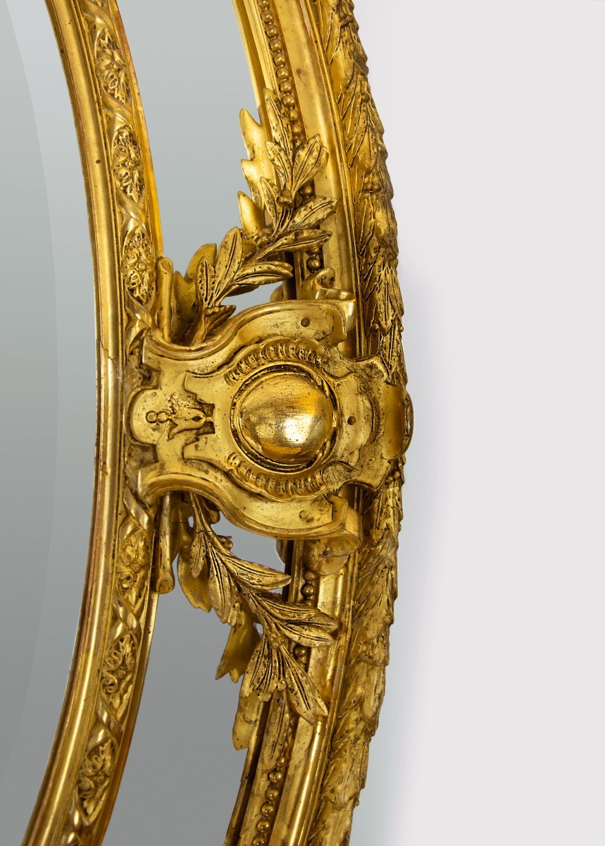 Large Golden Mirror Louis XV Style.-photo-3