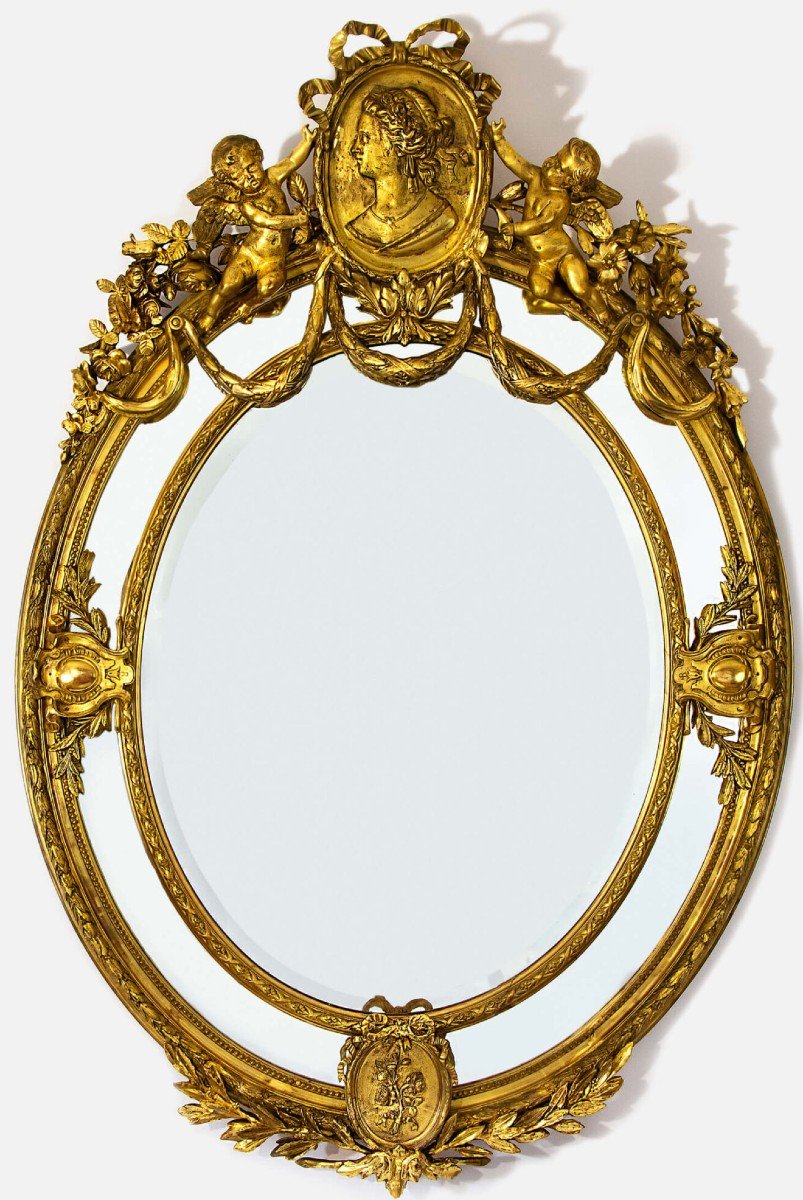 Large Golden Mirror Louis XV Style.
