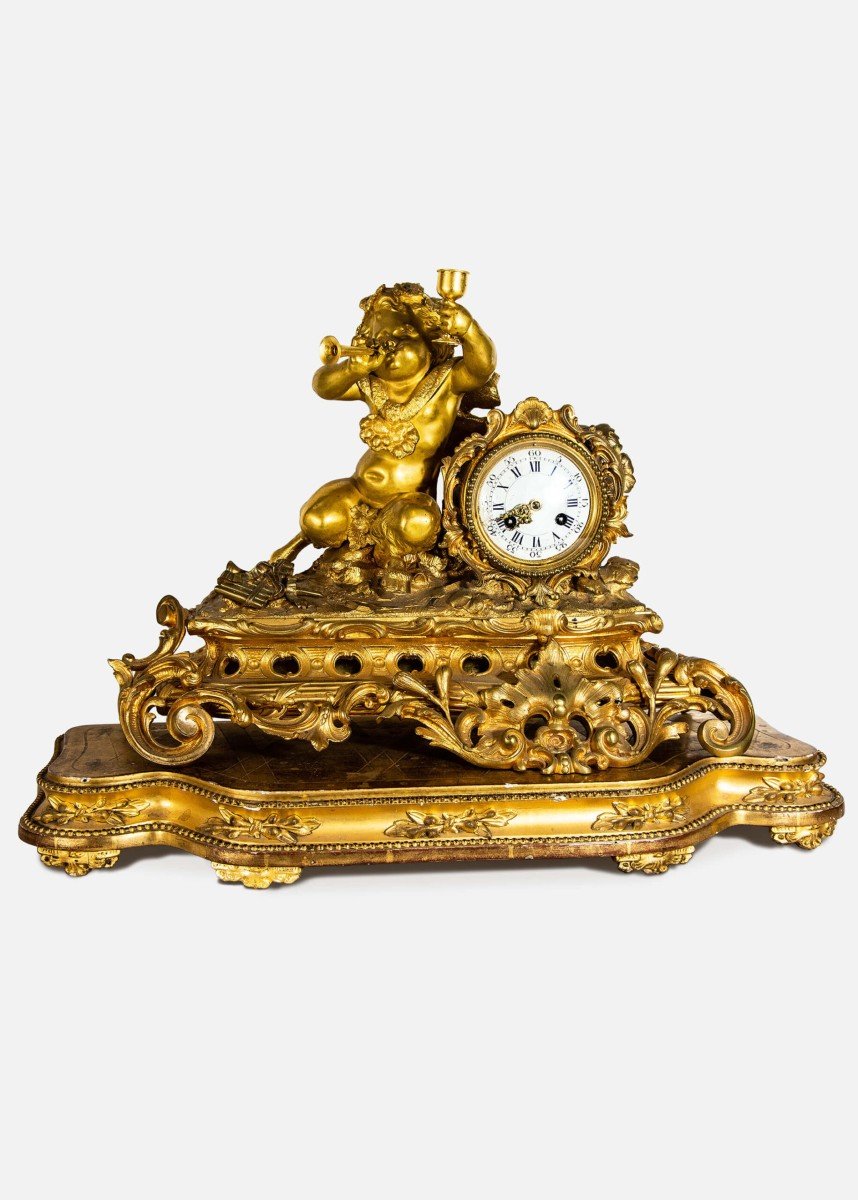 19th Century Mantel Clock Made By Georges Emile Henri Servant.-photo-2