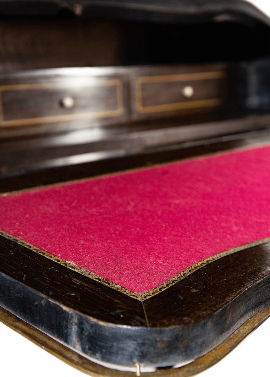 Secretaire Bonheur Du Jour Marqueterie Boulle Fin XIXème Siècle-photo-4