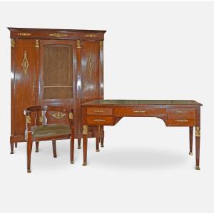A Set Of Cabinet Furniture In The Empire Style.