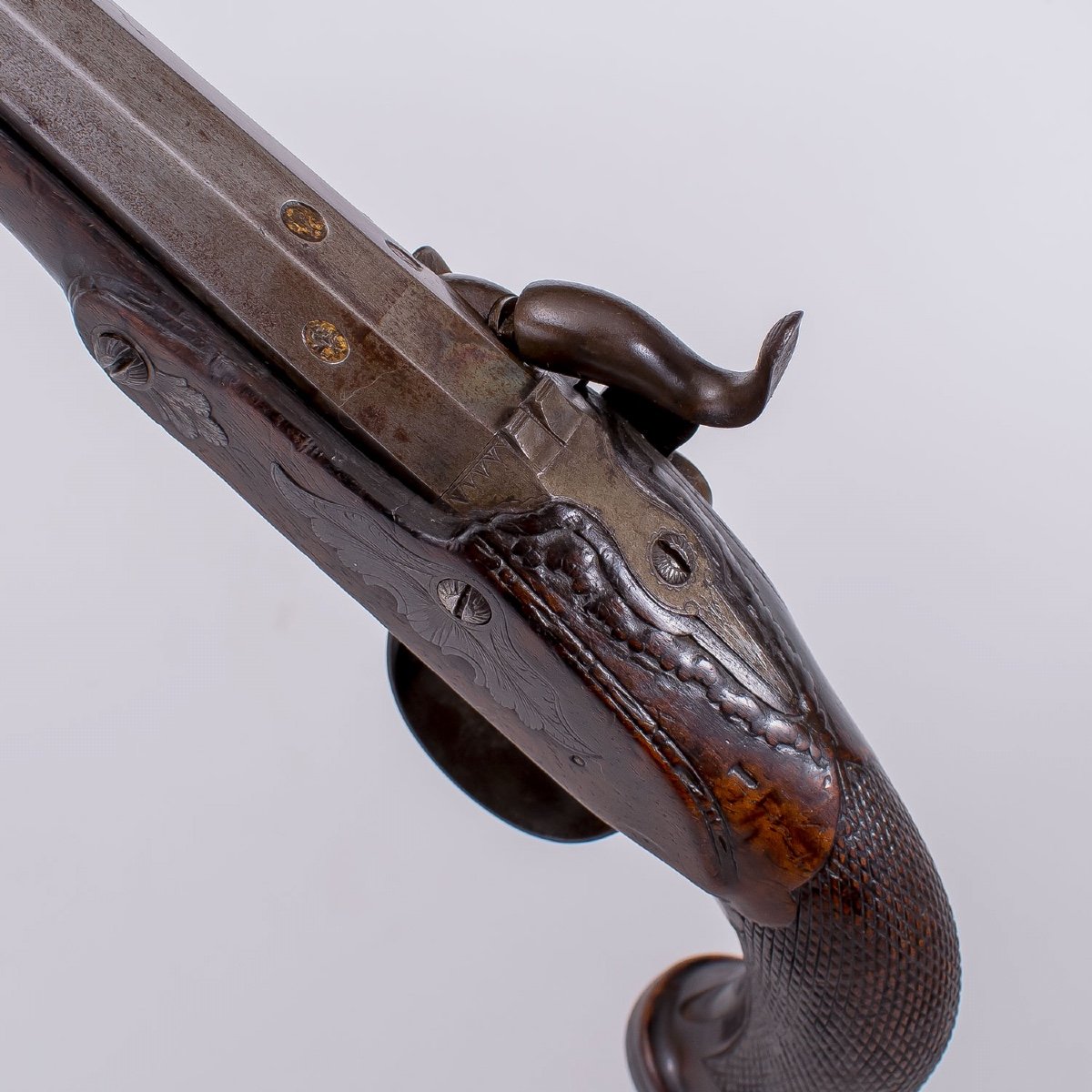 Officer's Pistol Converted From Flintlock To French Percussion, 19th Century-photo-2