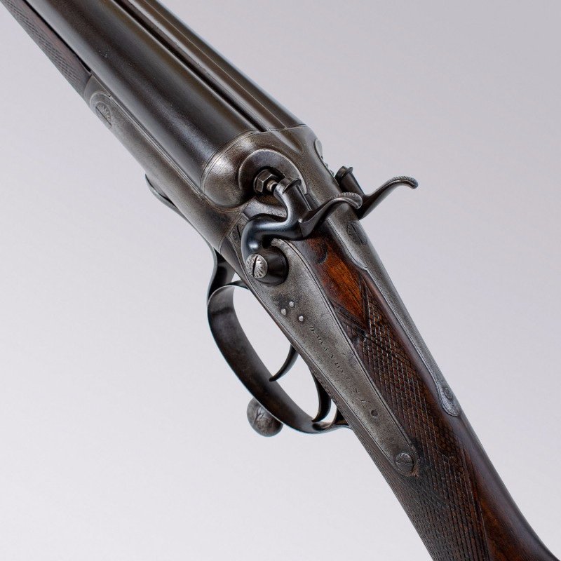 Lovely 12/65 Army & Navy Side By Side Shotgun With Wooden Case-photo-2