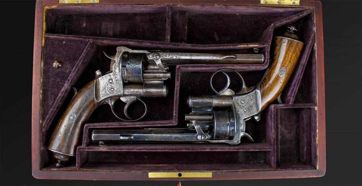 Pair Of Revolvers Mle 1858 Lepage Moutier In Paris