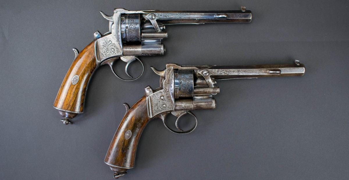Pair Of Revolvers Mle 1858 Lepage Moutier In Paris-photo-3