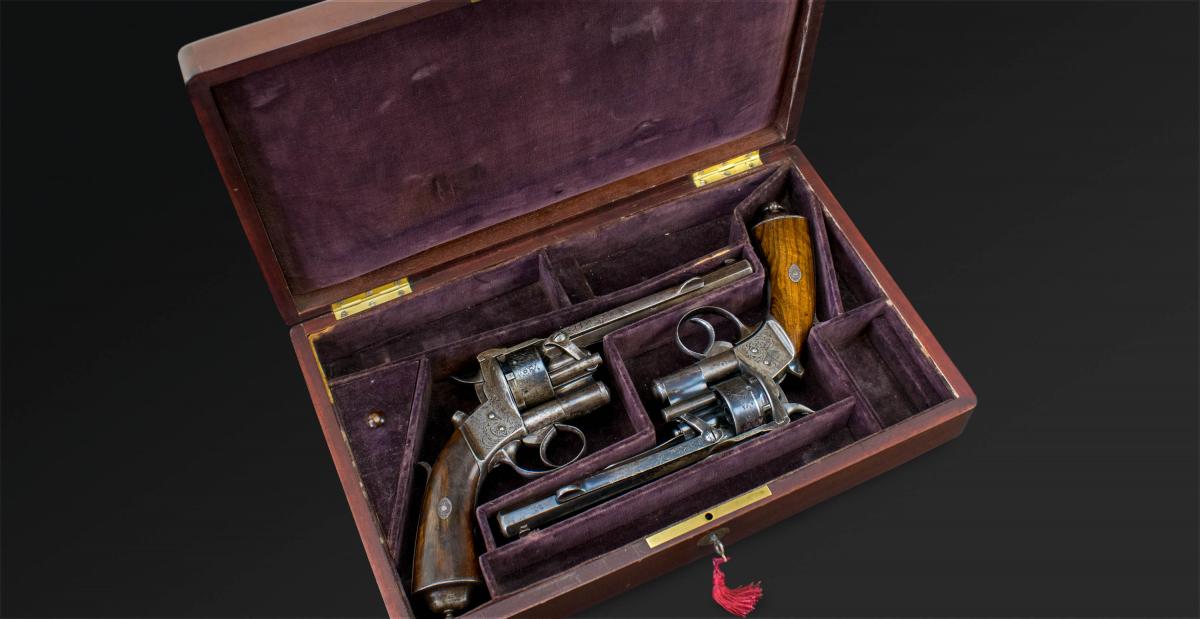 Pair Of Revolvers Mle 1858 Lepage Moutier In Paris-photo-3