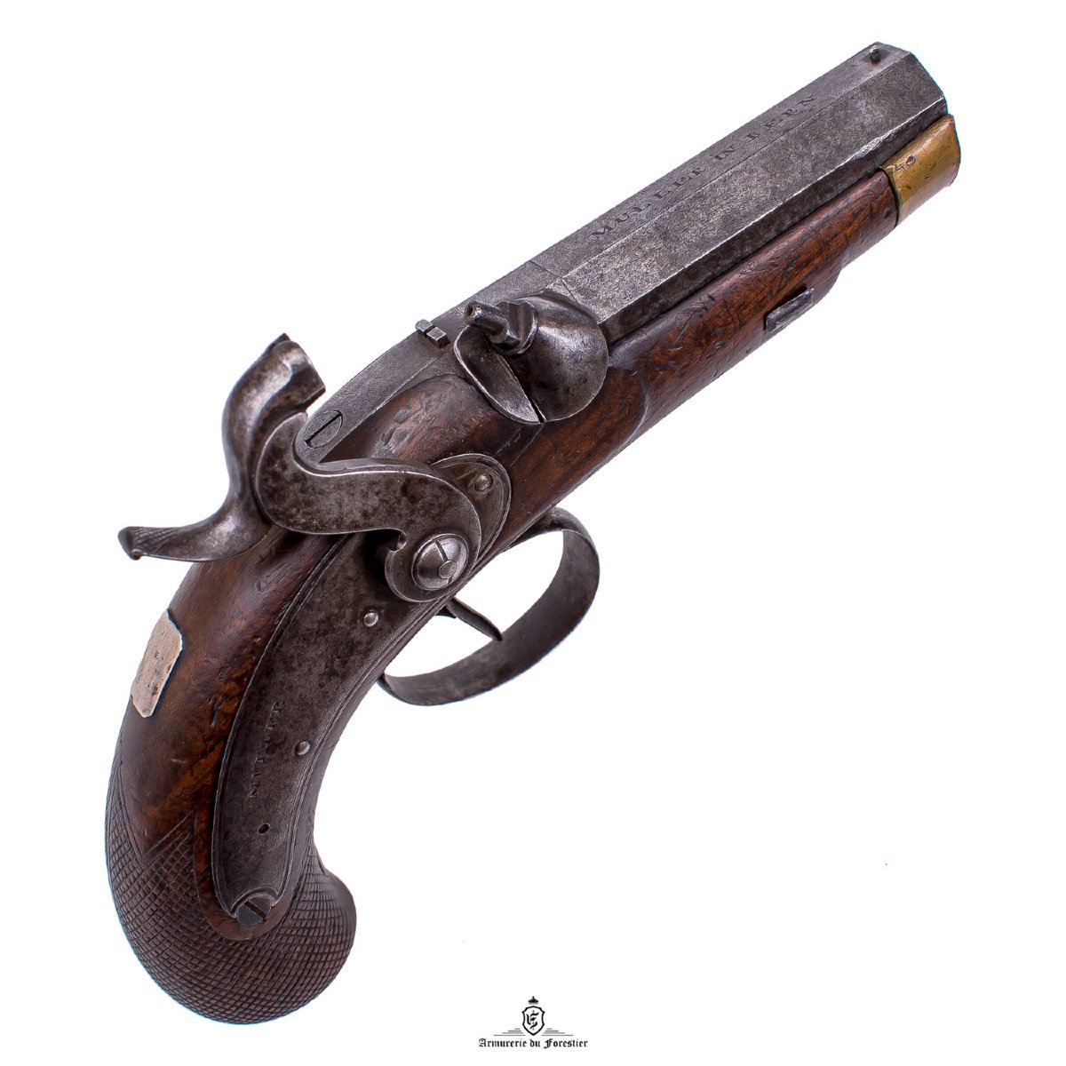 Small Percussion Pistol Signed 'muller In Bern' In Cal. 52-photo-3