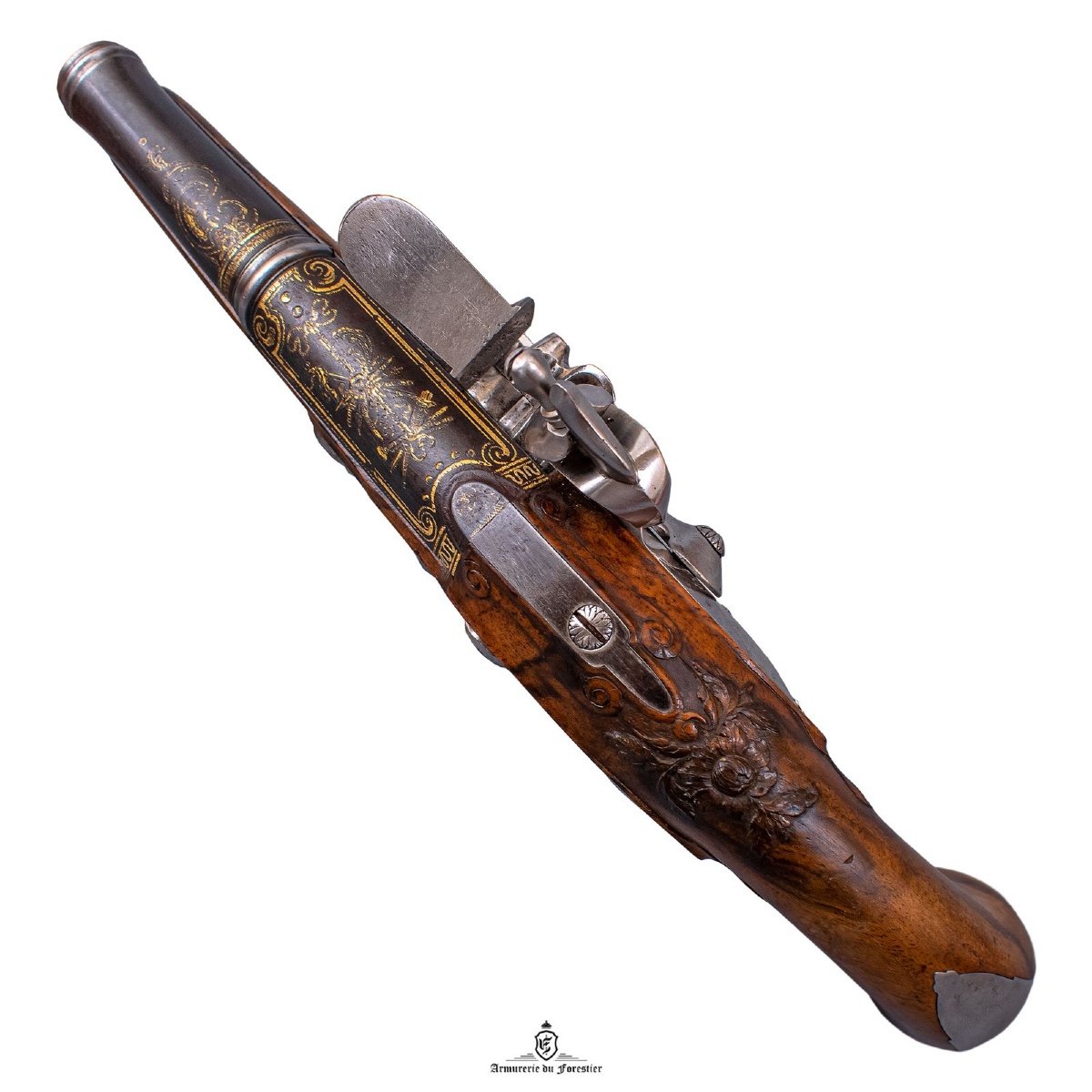 Pair Of French Flintlock Officer Pistols-photo-4