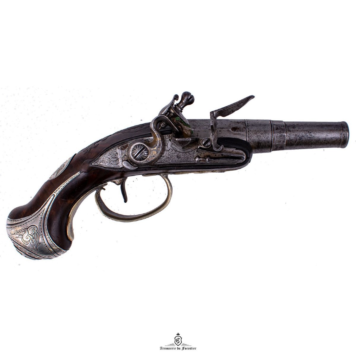 Superb Flintlock Pistol 'perion In Paris' With Links Of Russian Nobility