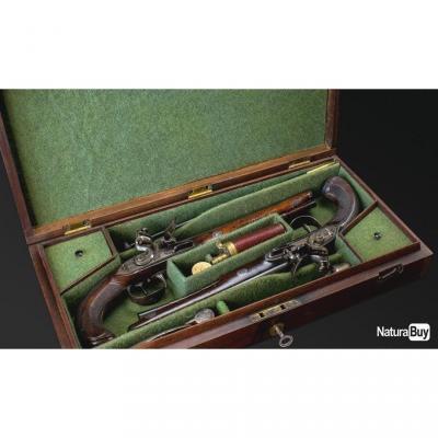 Superb Pair Of Duel Flintlock Pistols Signed Bennett Royal Exchange, London